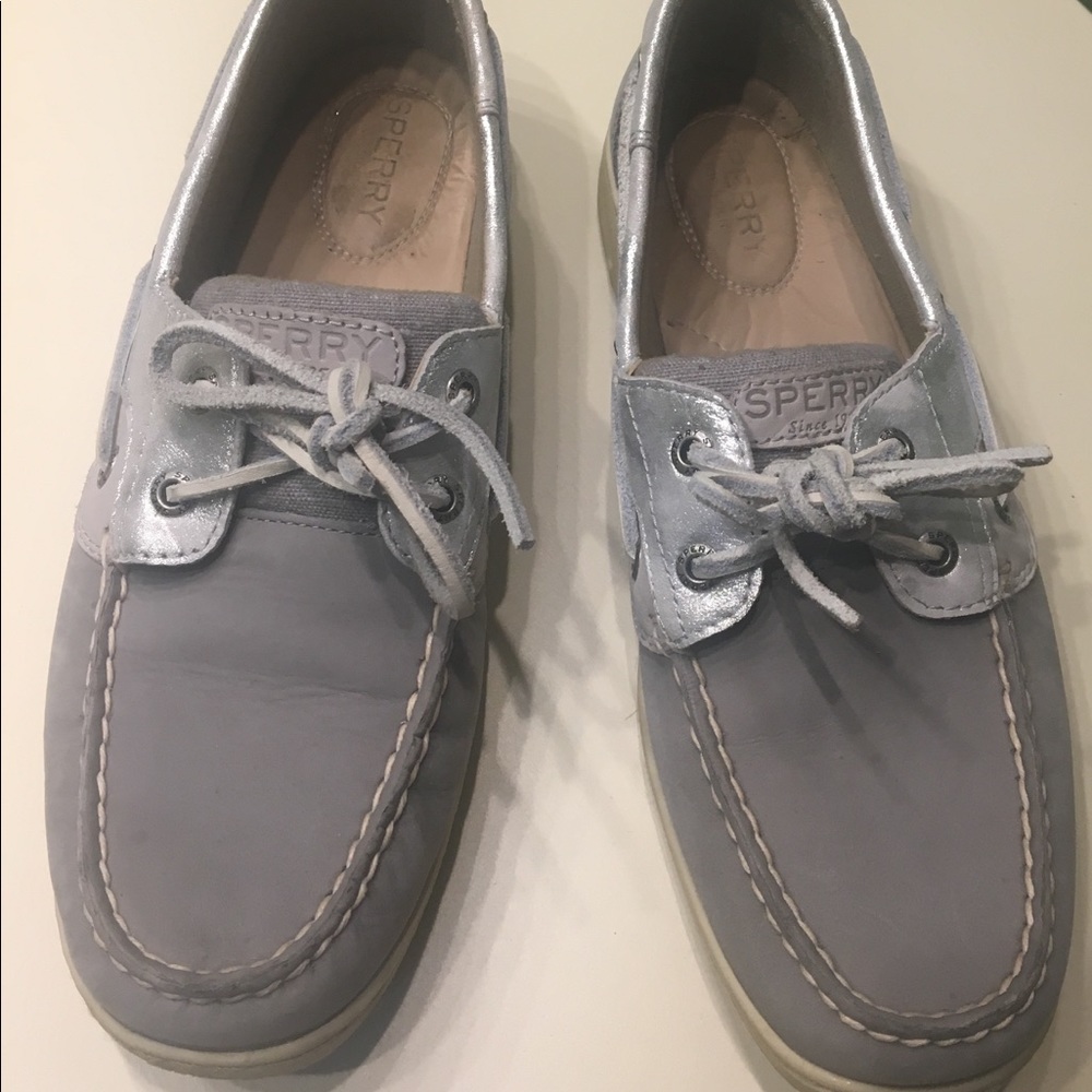 Gray/Silver Sperry Top-Siders size 9